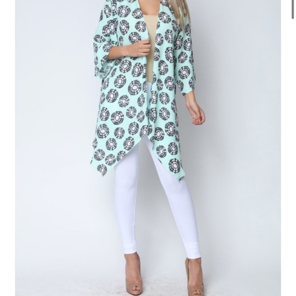 NEW Mint Green Medallion Kimono - Picture 6 of 6